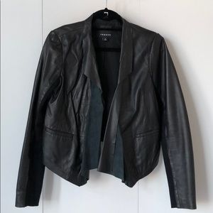 Trouve Draped Leather Jacket